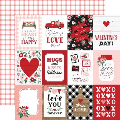 Echo Park Hello Valentine Designpapier - 3 x 4 Journaling Cards